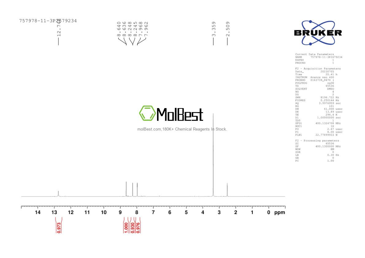Physical sample testing spectrum (NMR) of 757978-11-3