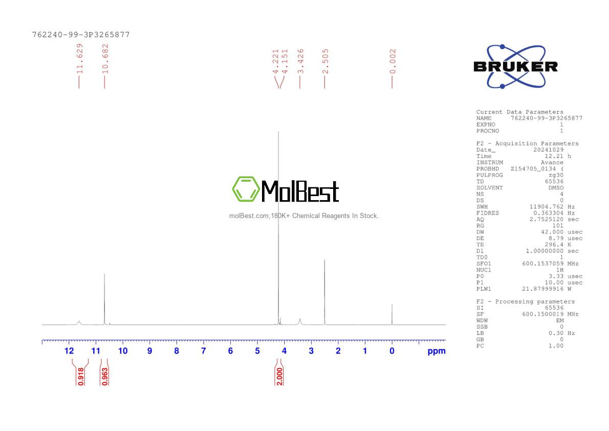 Espectro de prueba de muestra física (RMN) de 762240-99-3