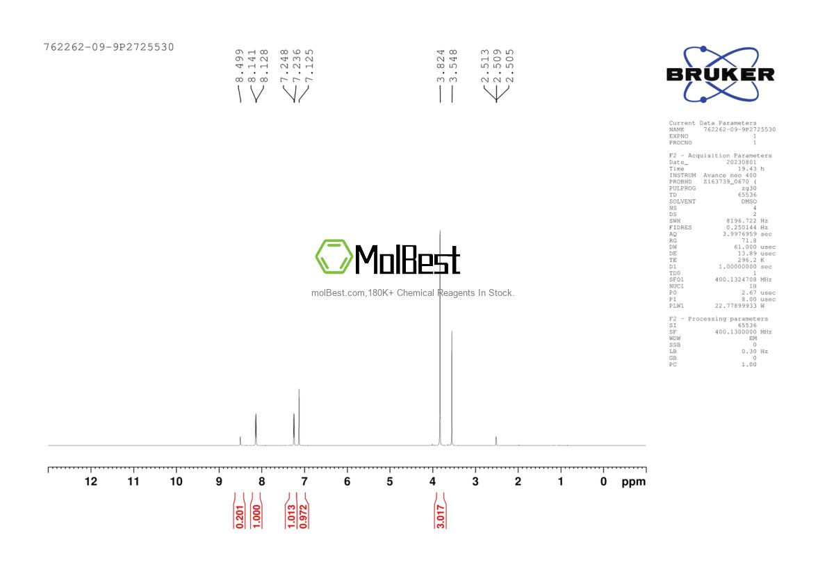 Physical sample testing spectrum (NMR) of 762262-09-9