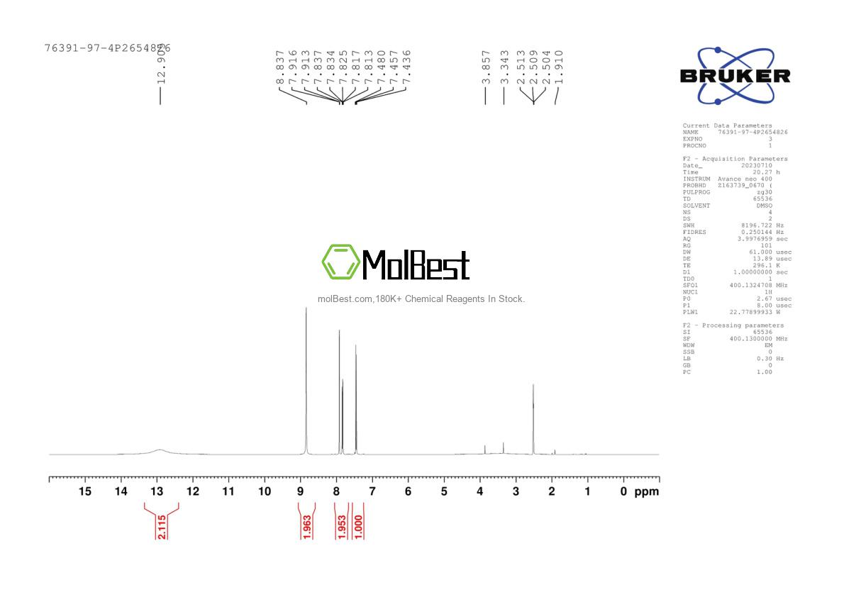 Physical sample testing spectrum (NMR) of 76391-97-4