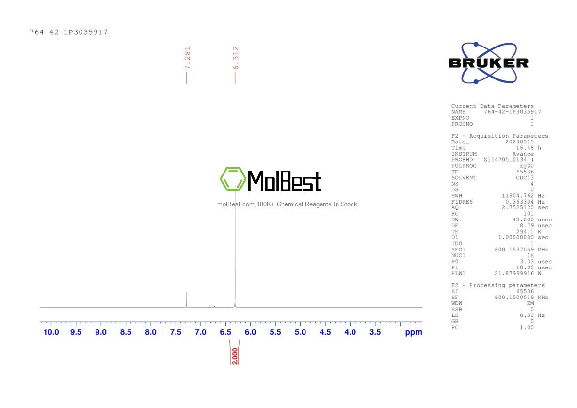 Physical sample testing spectrum (NMR) of 764-42-1