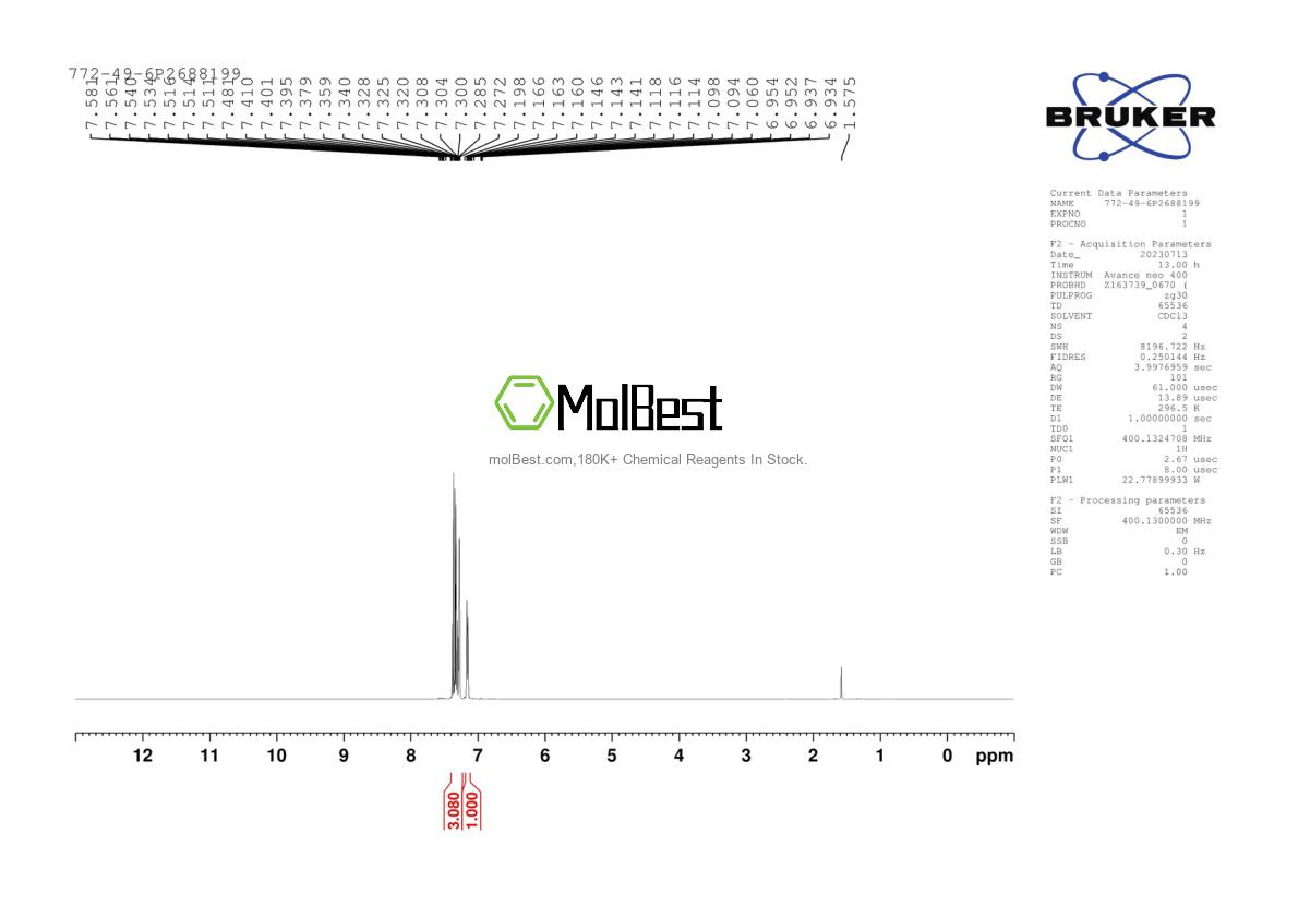 772-49-6 fiziksel numune test spektrumu (NMR)