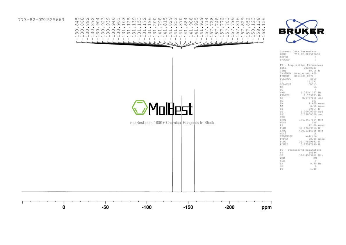 Physical sample testing spectrum (NMR) of 773-82-0
