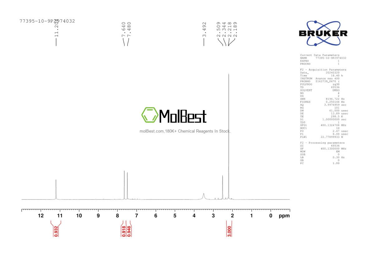 Spektrum pengujian sampel fisik (NMR) 77395-10-9