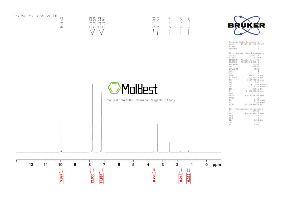 Phổ kiểm tra mẫu thực (NMR) của 77958-57-7