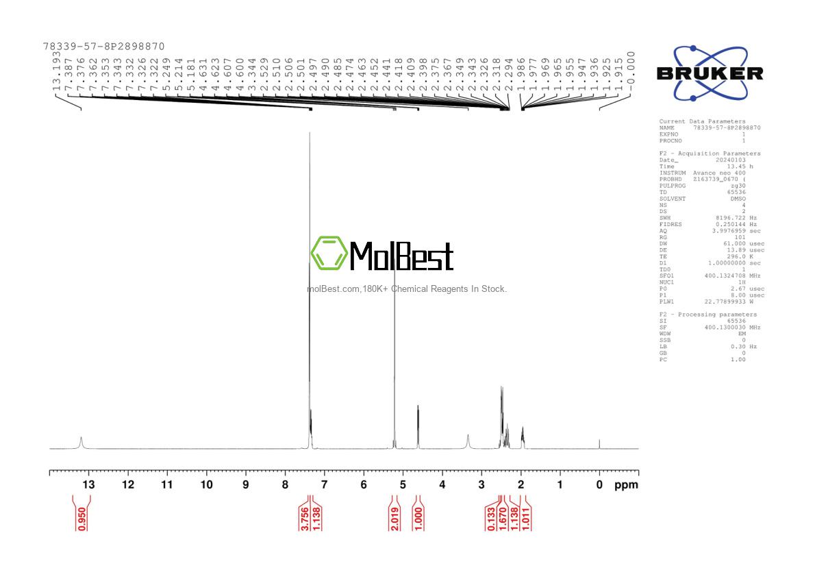 Phổ kiểm tra mẫu thực (NMR) của 78339-57-8