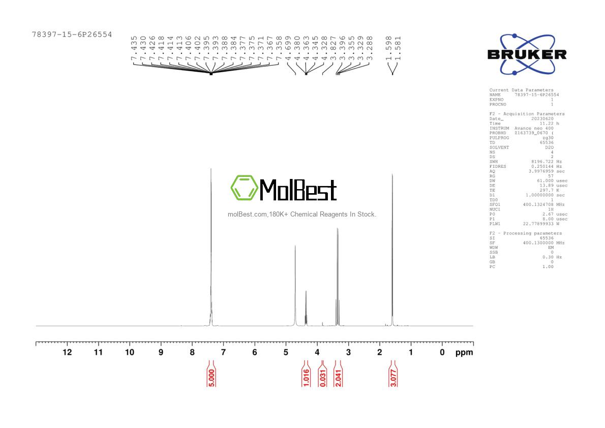 Spektrum pengujian sampel fisik (NMR) 78397-15-6