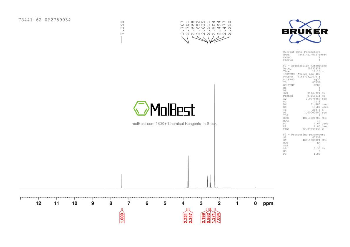 Spektrum pengujian sampel fisik (NMR) 78441-62-0