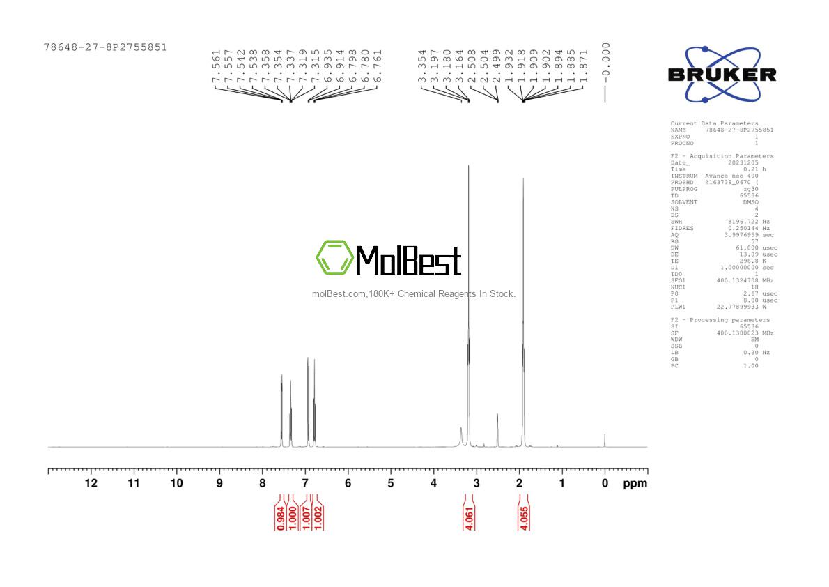 Espectro de teste de amostra física (NMR) de 78648-27-8