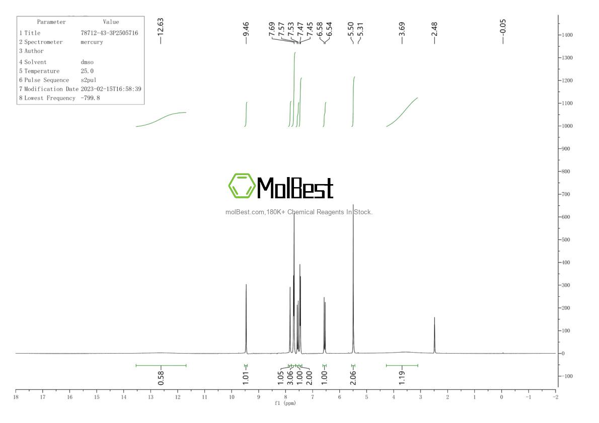 Espectro de teste de amostra física (NMR) de 78712-43-3