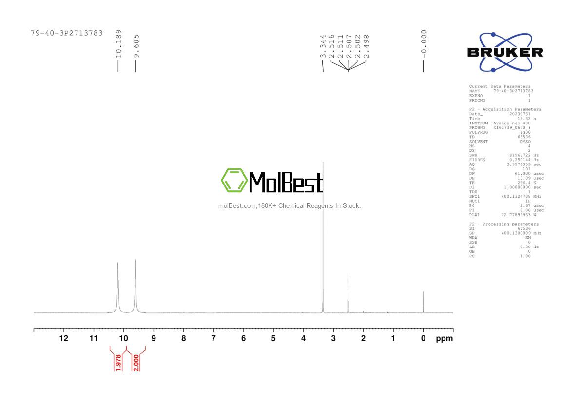 Physical sample testing spectrum (NMR) of 79-40-3