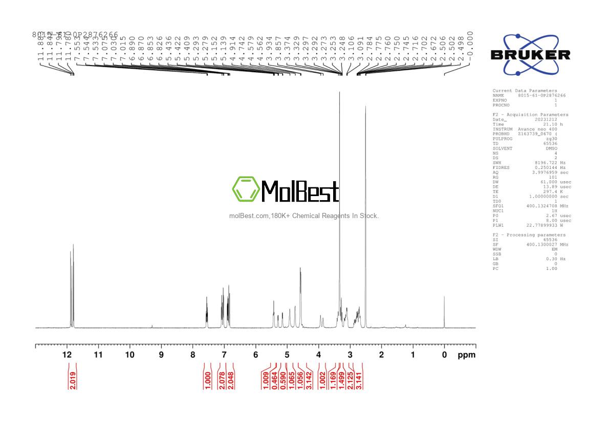 Physical sample testing spectrum (NMR) of 8015-61-0