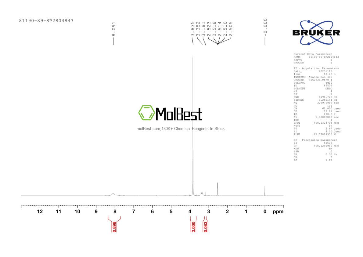 Physical sample testing spectrum (NMR) of 81190-89-8