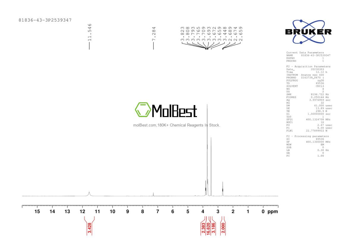 Physical sample testing spectrum (NMR) of 81836-43-3