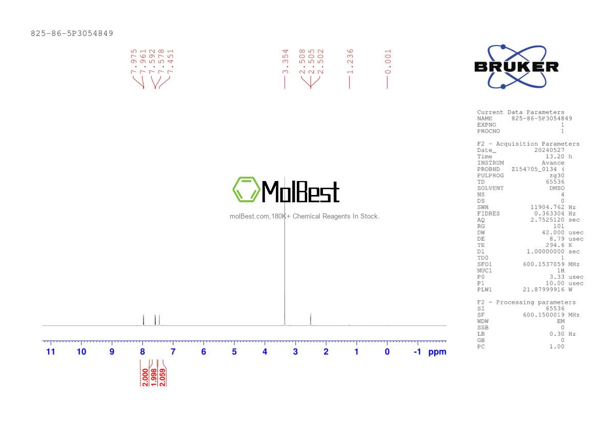 825-86-5 fiziksel numune test spektrumu (NMR)