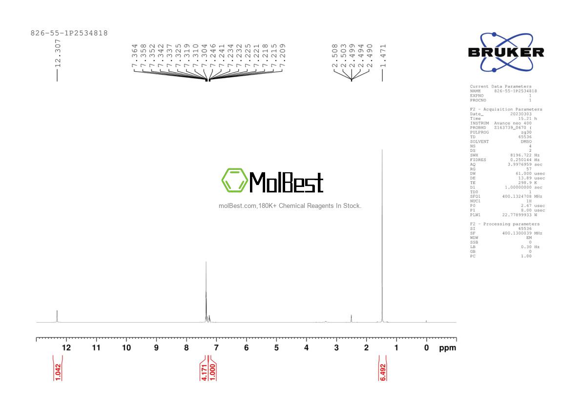 Physical sample testing spectrum (NMR) of 826-55-1