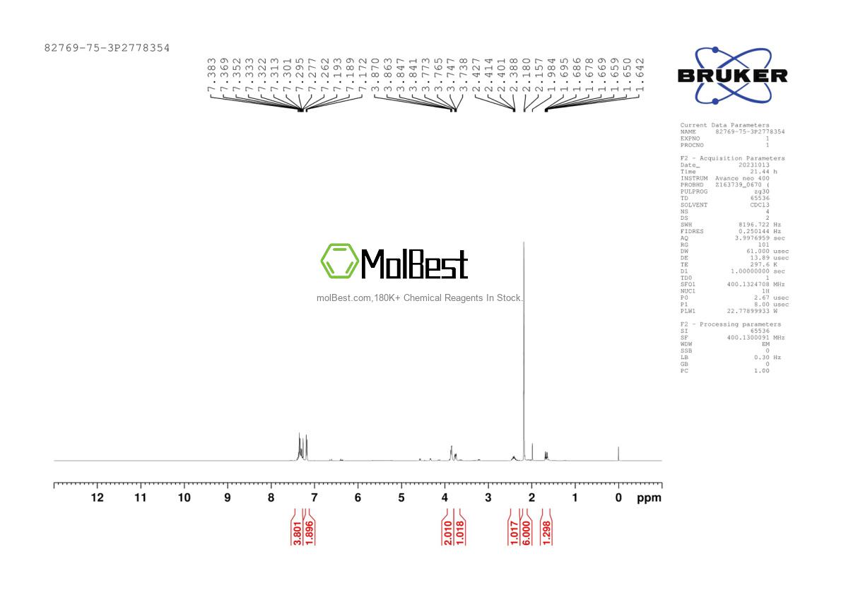 Espectro de teste de amostra física (NMR) de 82769-75-3