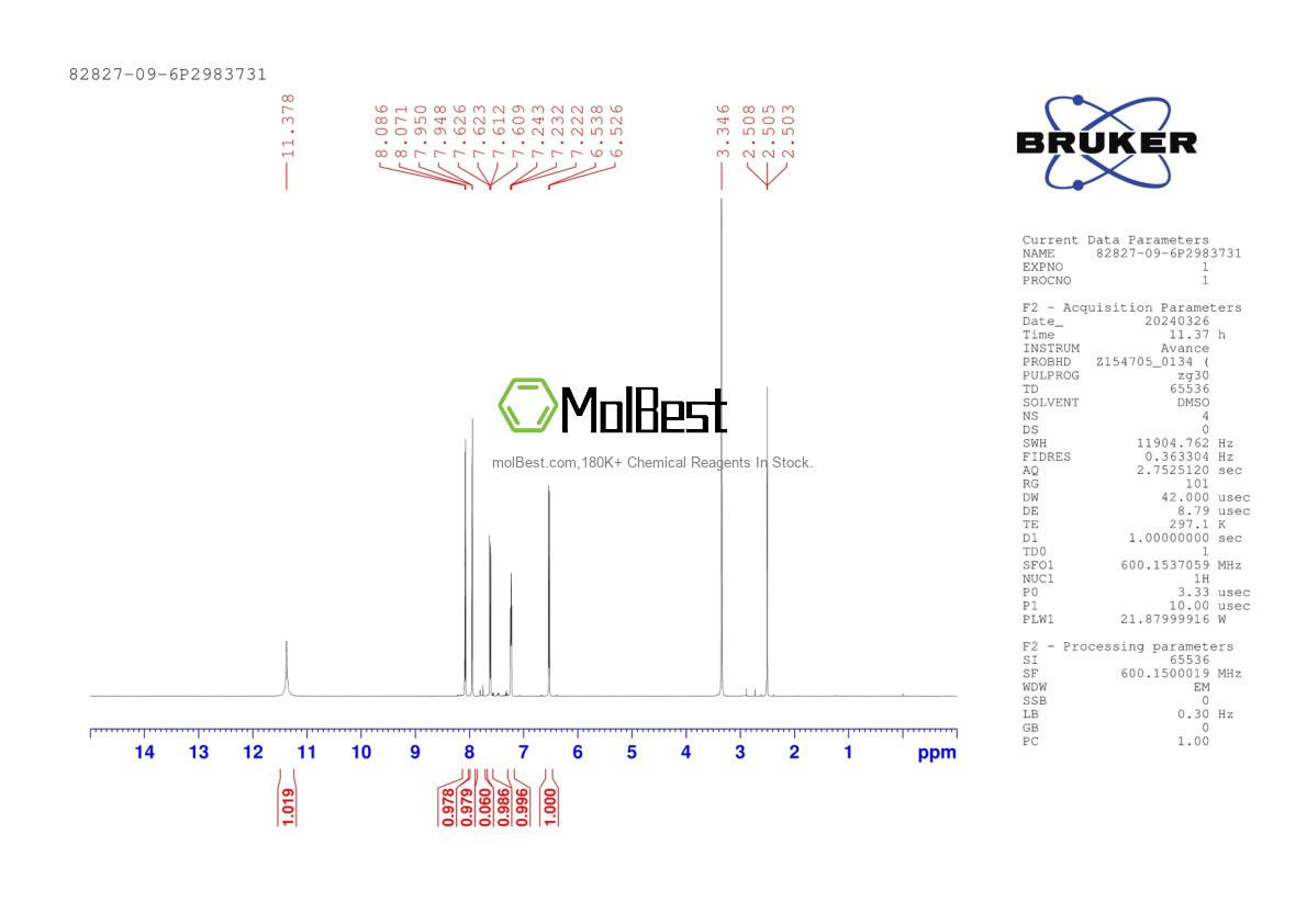 Physical sample testing spectrum (NMR) of 82827-09-6
