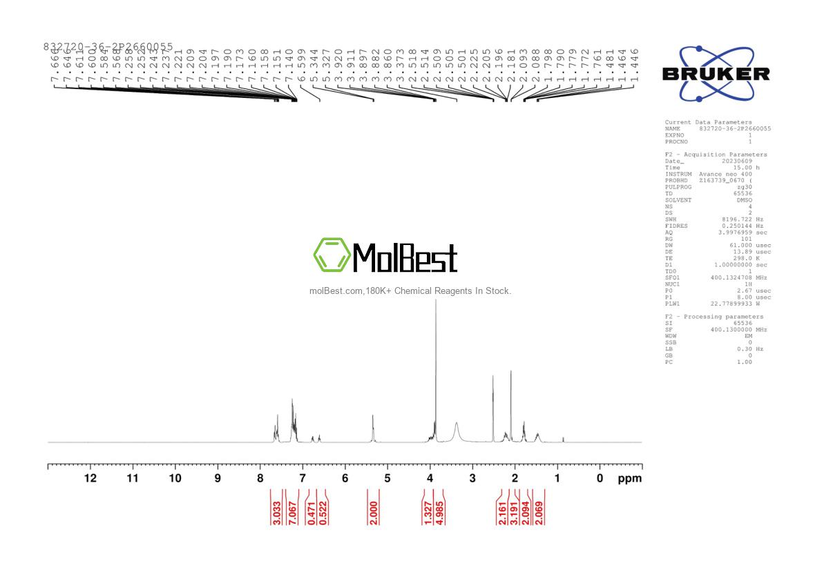 Spektrum pengujian sampel fisik (NMR) 832720-36-2