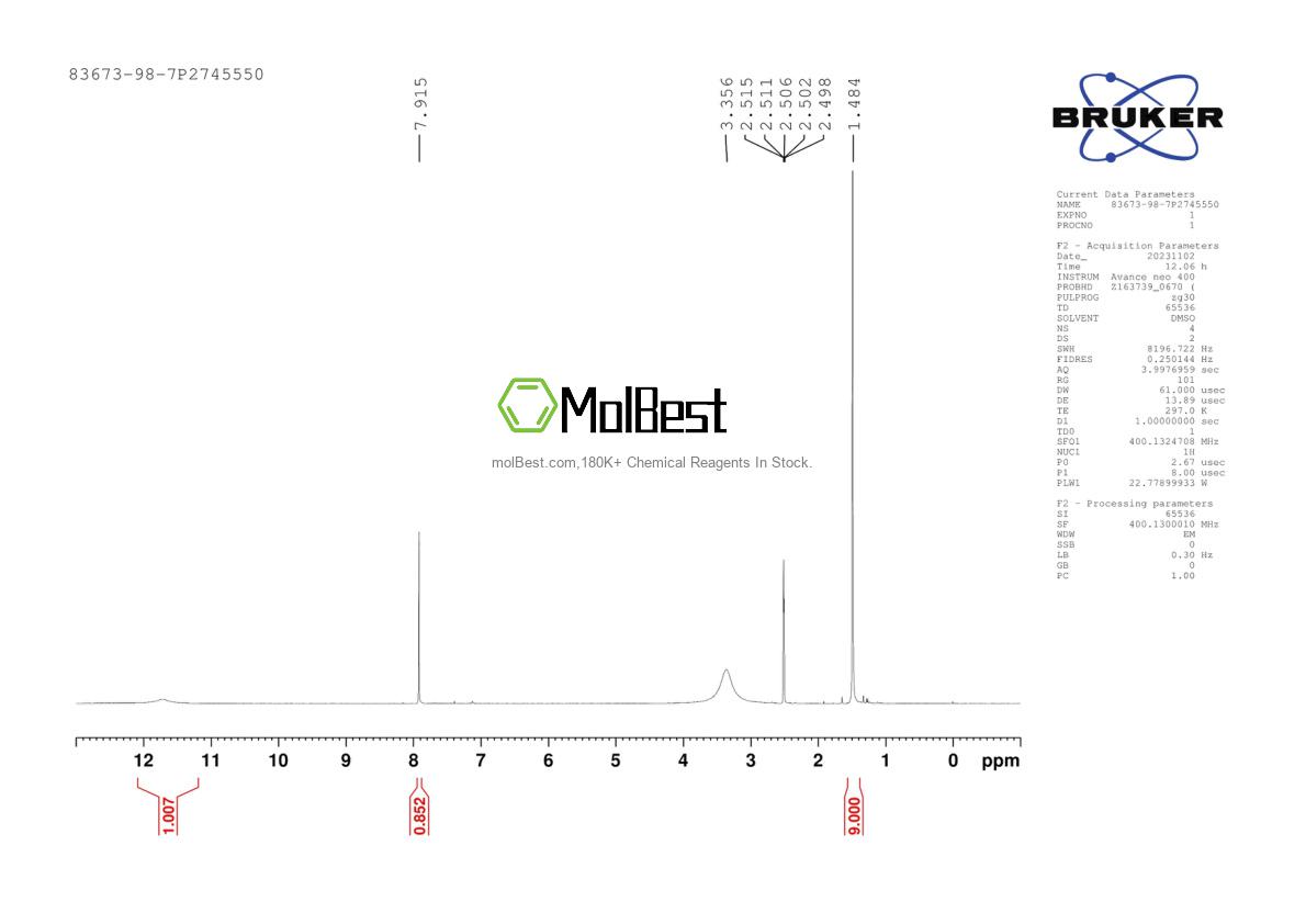 Espectro de teste de amostra física (NMR) de 83673-98-7