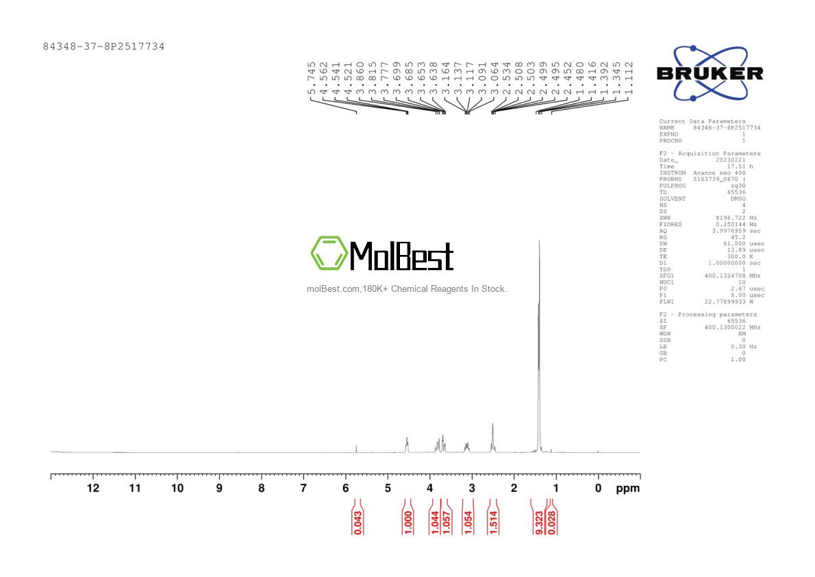 Physical sample testing spectrum (NMR) of 84348-37-8
