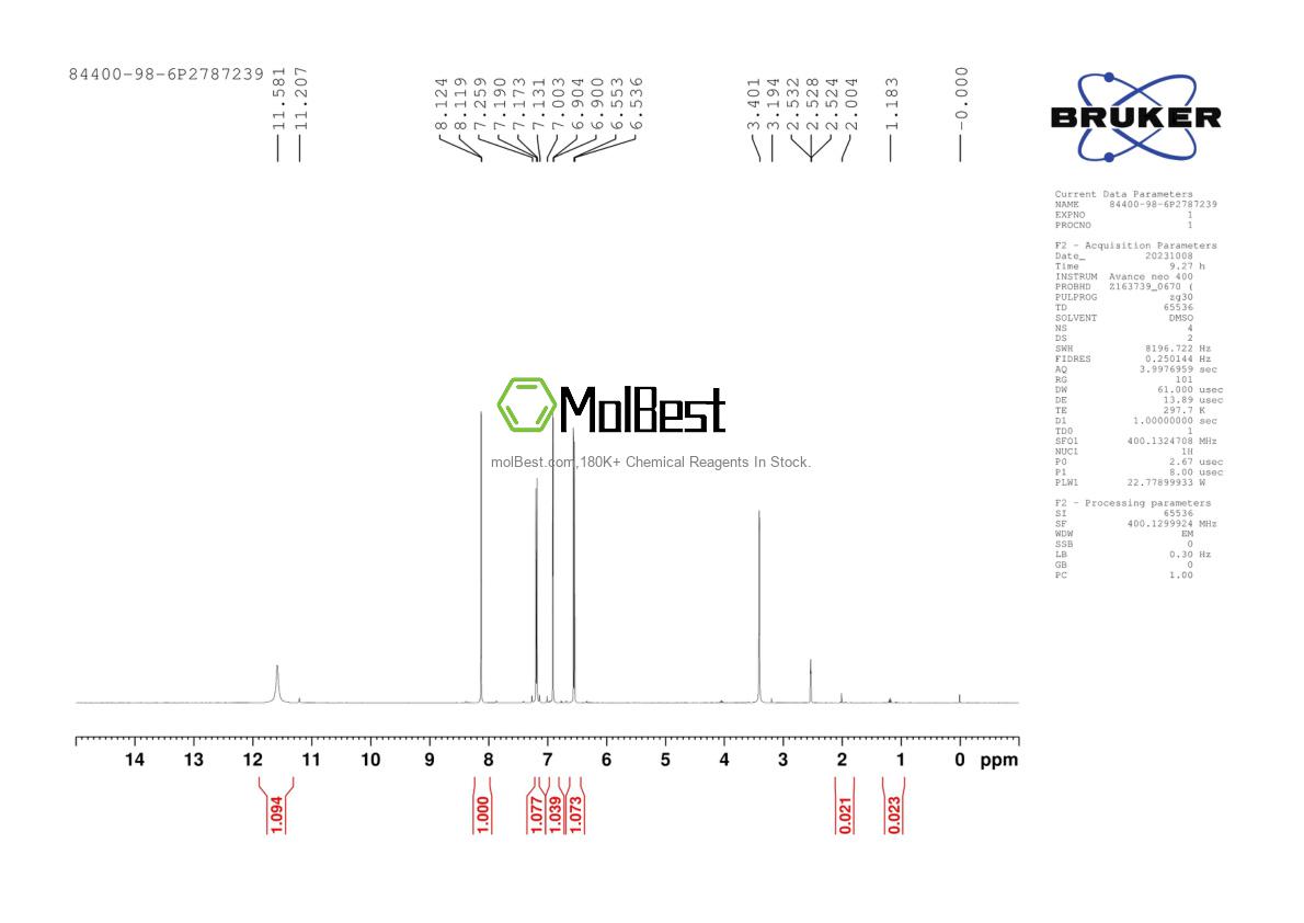 Physical sample testing spectrum (NMR) of 84400-98-6