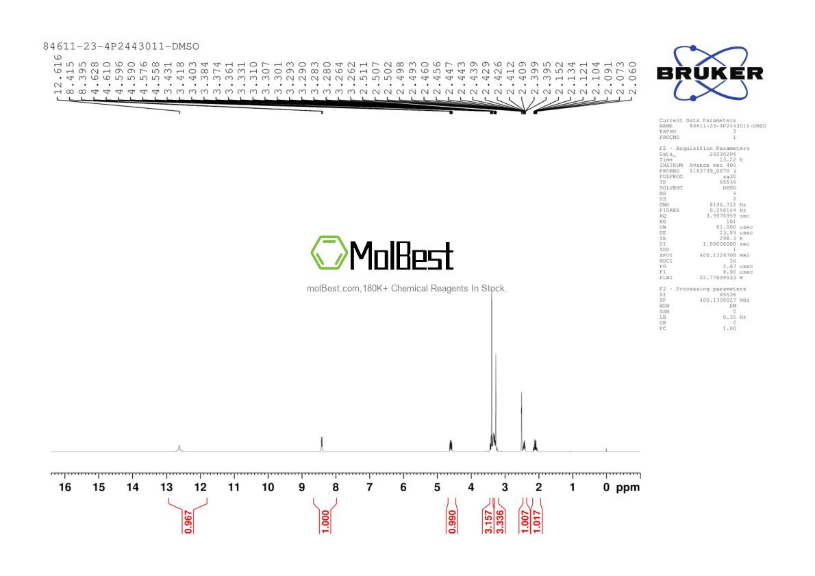 Spektrum pengujian sampel fisik (NMR) 84611-23-4