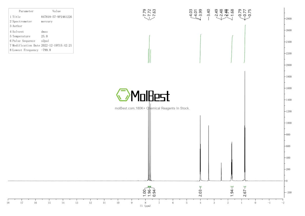 Physical sample testing spectrum (NMR) of 847818-57-9