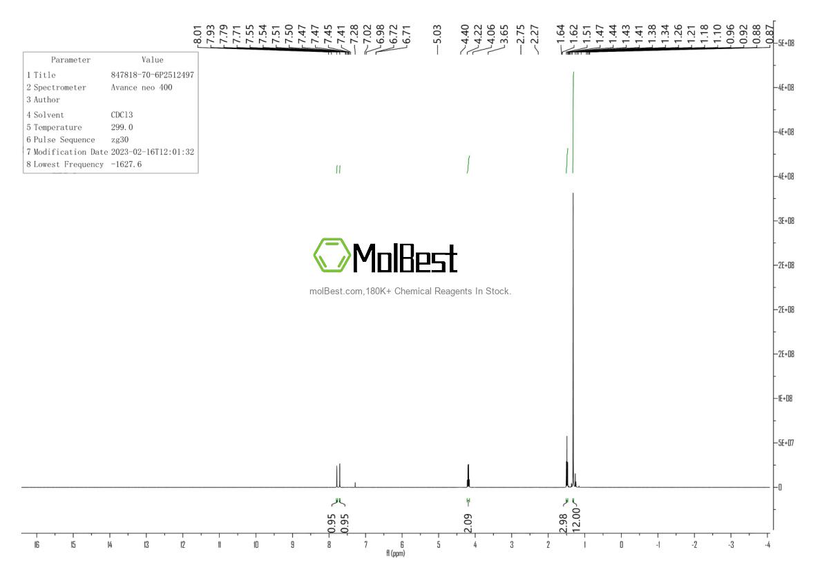 Physical sample testing spectrum (NMR) of 847818-70-6