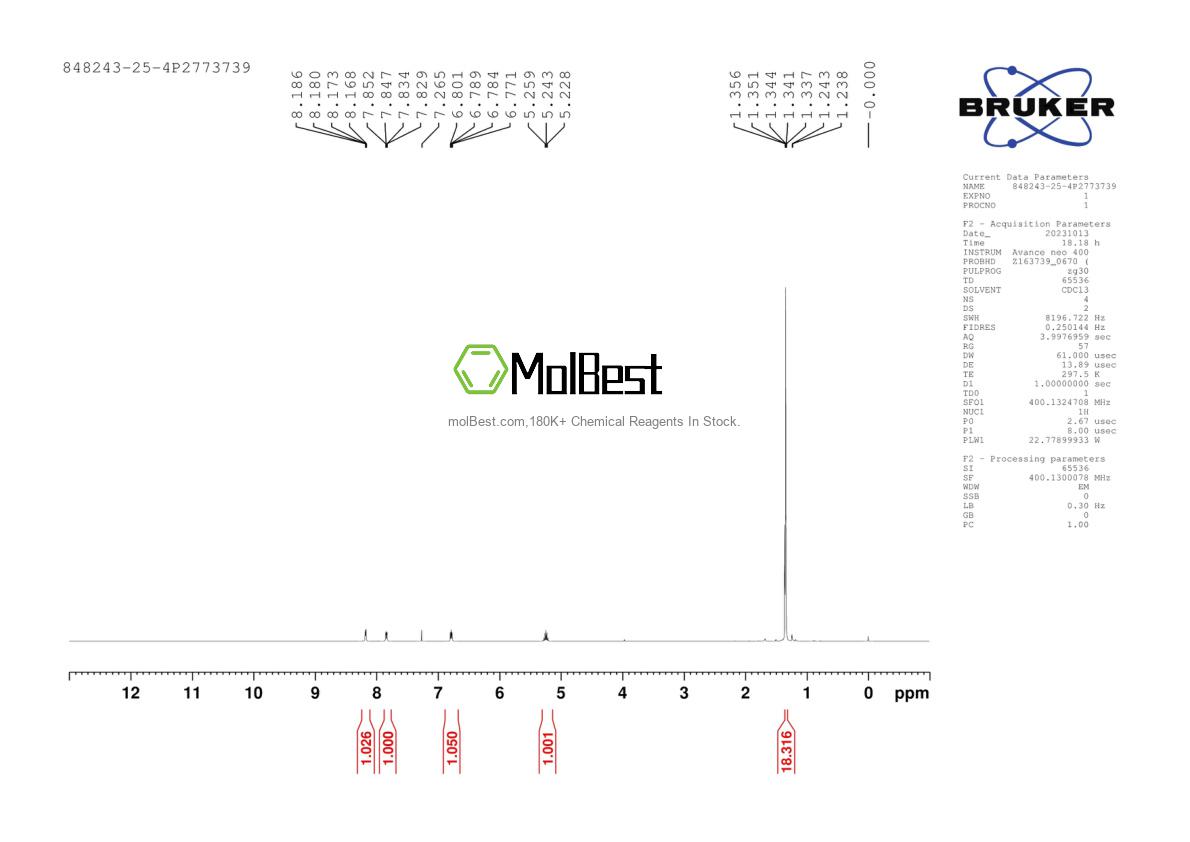 Physical sample testing spectrum (NMR) of 848243-25-4