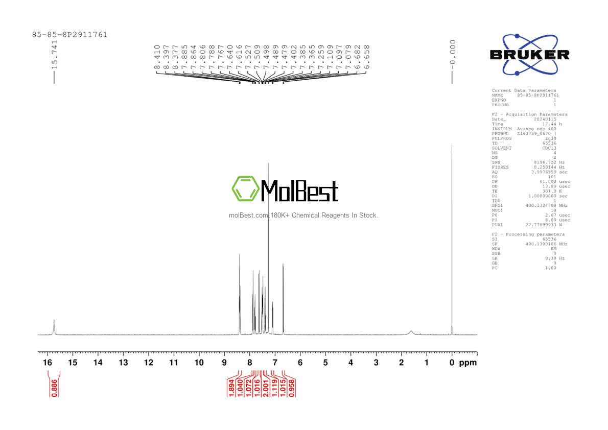 Physical sample testing spectrum (NMR) of 85-85-8