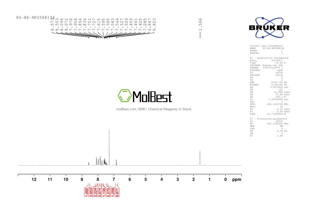 Physical sample testing spectrum (NMR) of 85-86-9