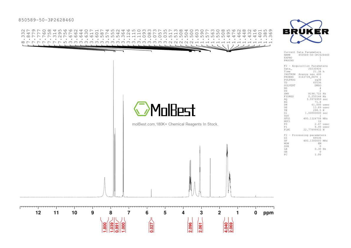 Physical sample testing spectrum (NMR) of 850589-50-3