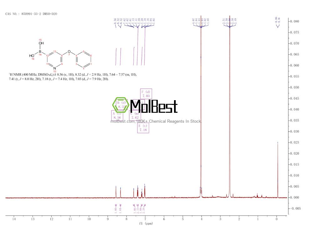 Physical sample testing spectrum (NMR) of 850991-33-2