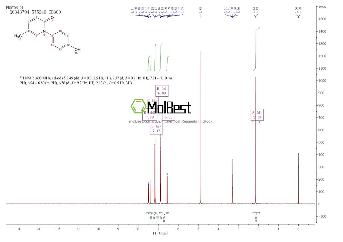 Phổ kiểm tra mẫu thực (NMR) của 851518-71-3