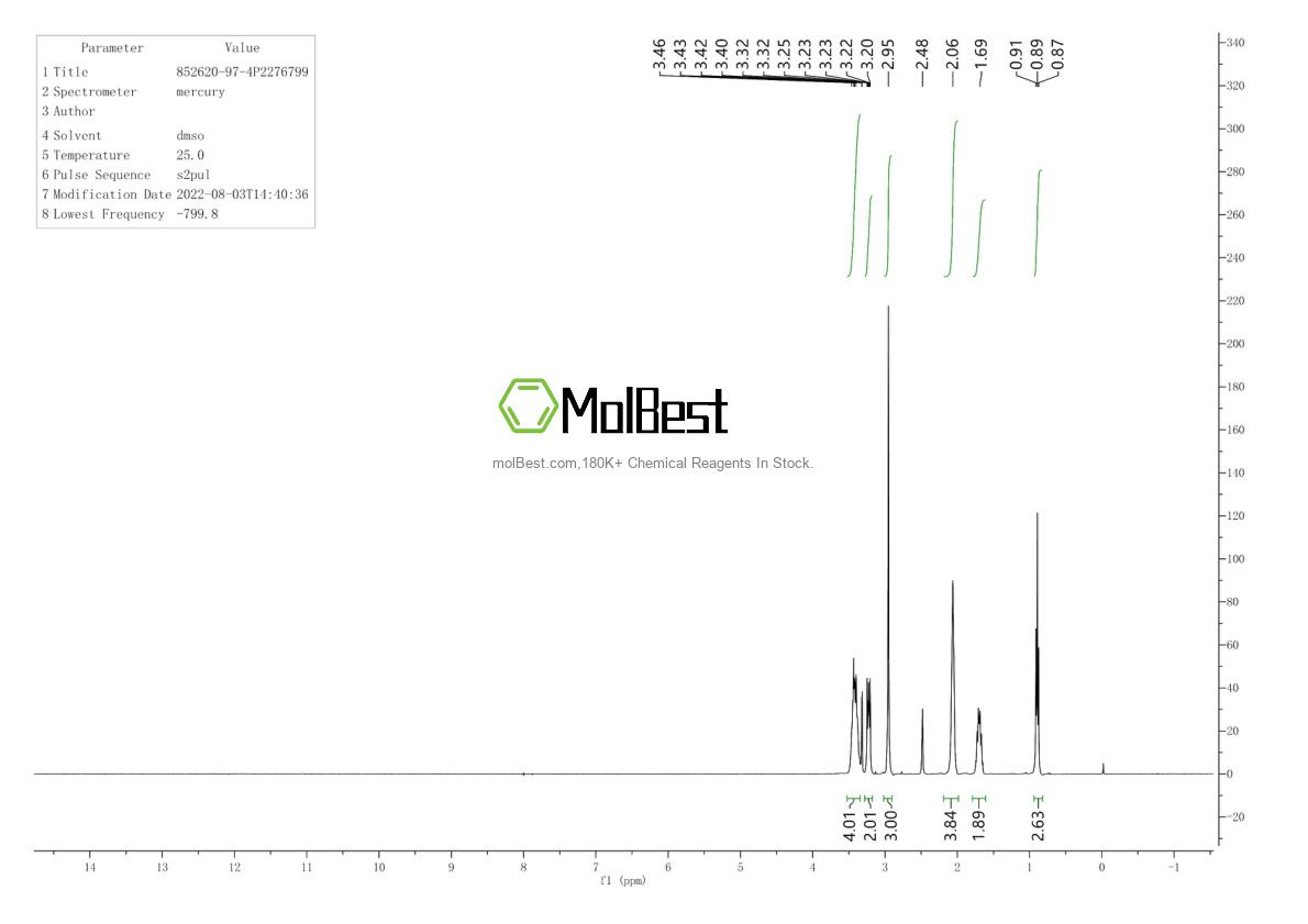 Spektrum pengujian sampel fisik (NMR) 852620-97-4