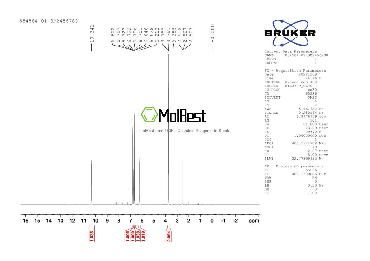 Physical sample testing spectrum (NMR) of 854584-01-3