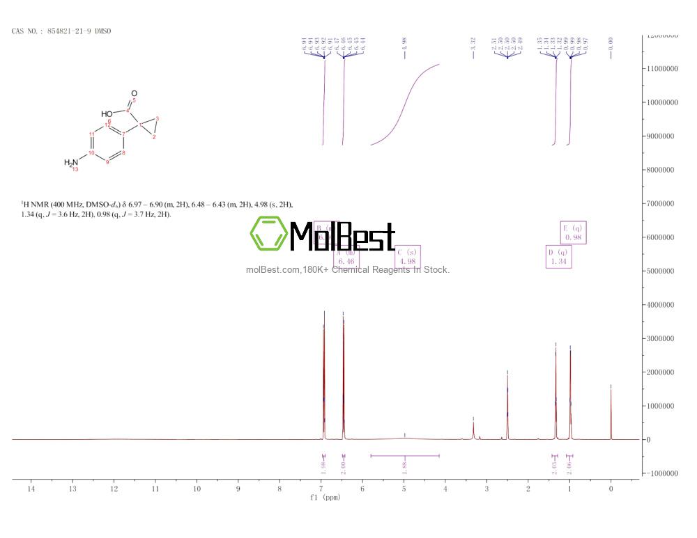 Physical sample testing spectrum (NMR) of 854821-21-9