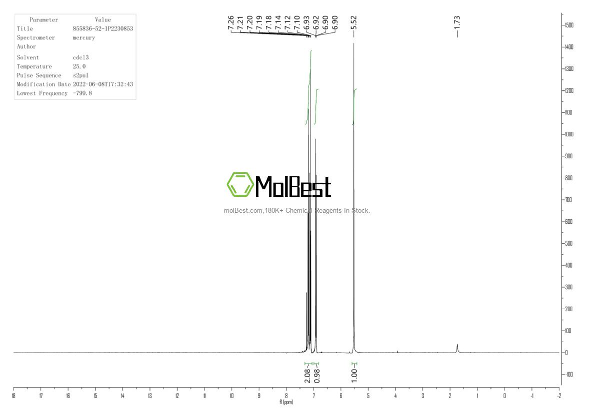 Physical sample testing spectrum (NMR) of 855836-52-1