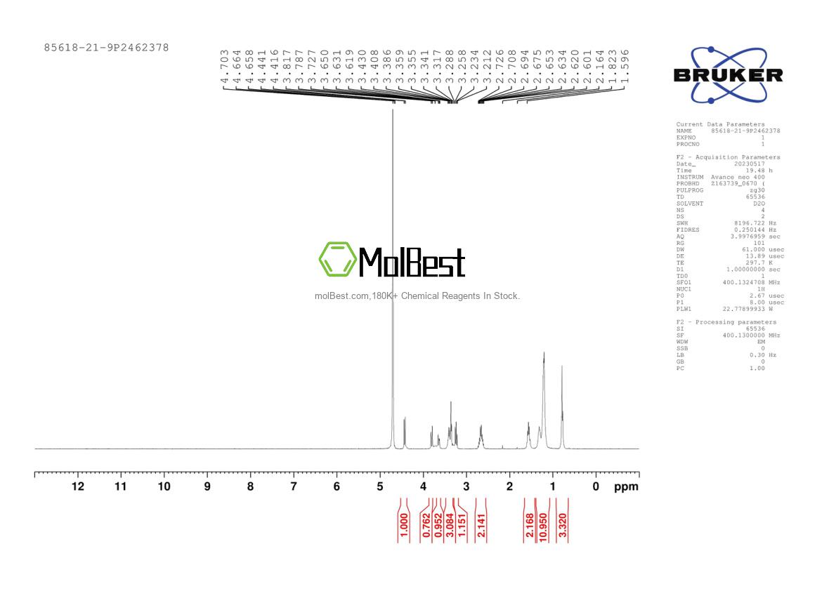 Phổ kiểm tra mẫu thực (NMR) của 85618-21-9