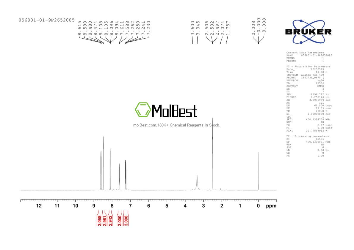 Physical sample testing spectrum (NMR) of 856801-01-9
