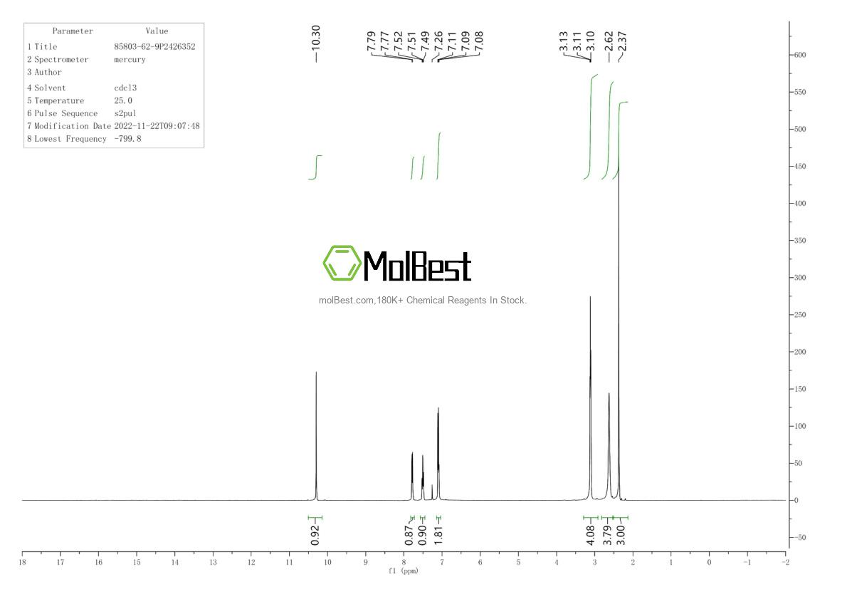 Spektrum pengujian sampel fisik (NMR) 85803-62-9