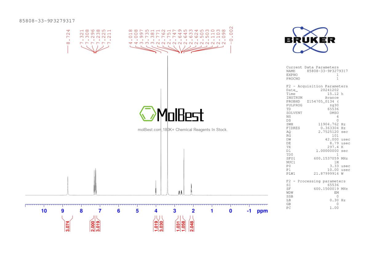 Physical sample testing spectrum (NMR) of 85808-33-9