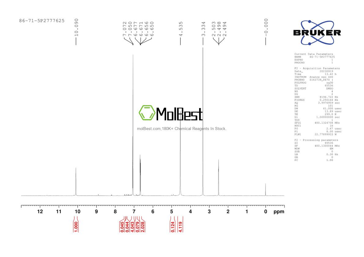 Spektrum pengujian sampel fisik (NMR) 86-71-5