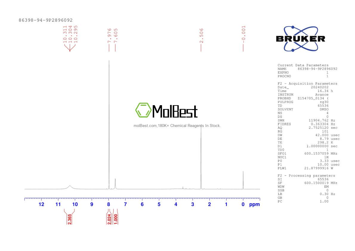 Physical sample testing spectrum (NMR) of 86398-94-9