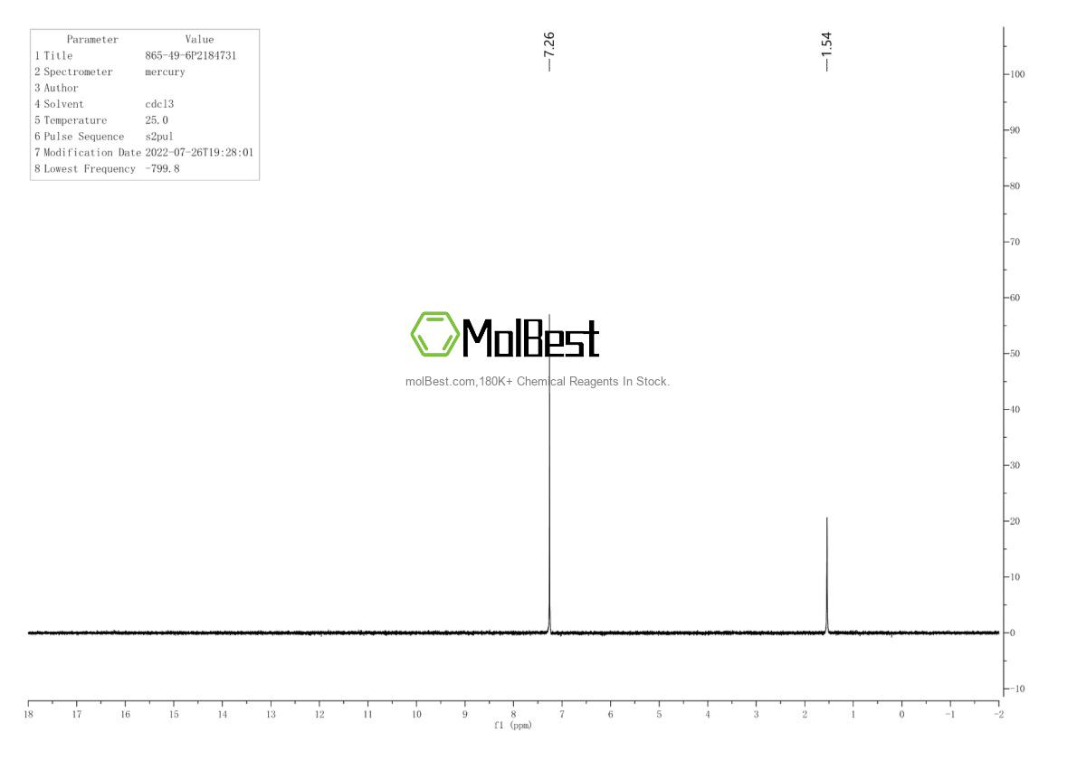Spektrum pengujian sampel fisik (NMR) 865-49-6