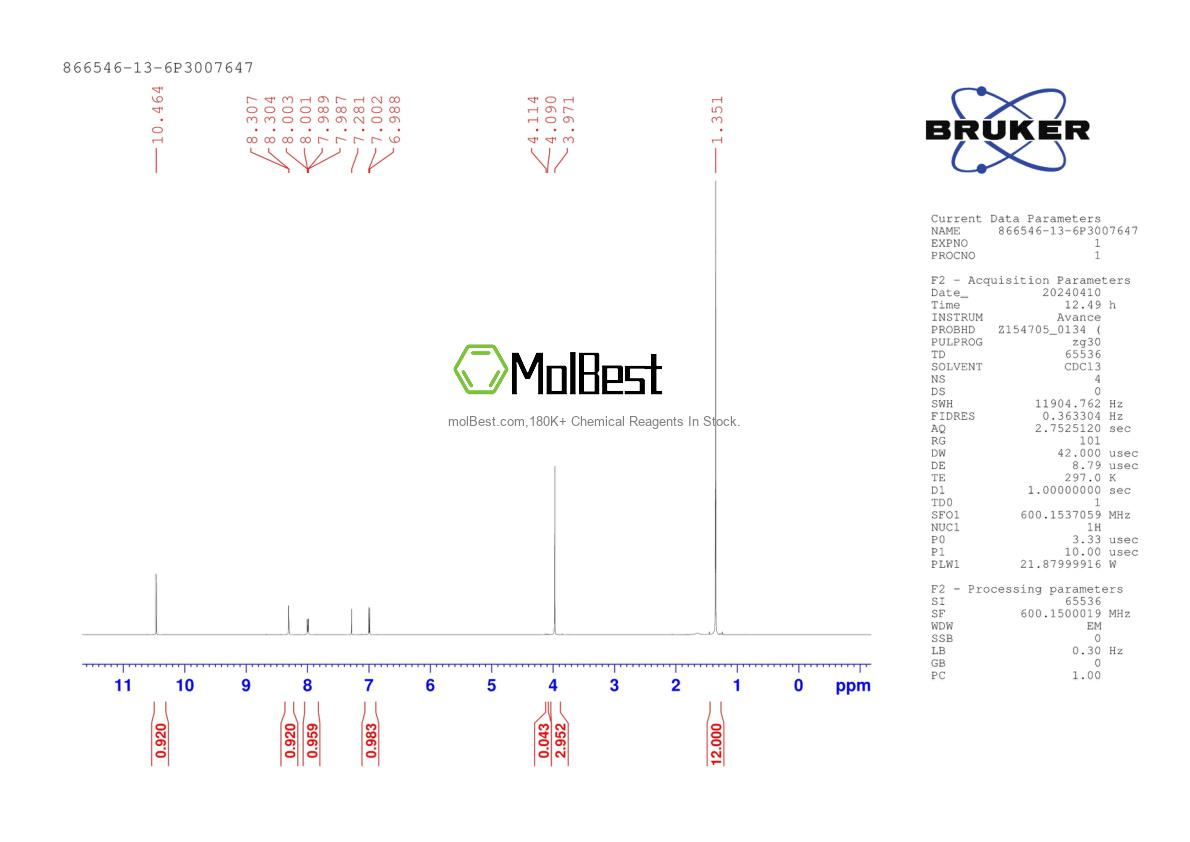 Spektrum pengujian sampel fisik (NMR) 866546-13-6