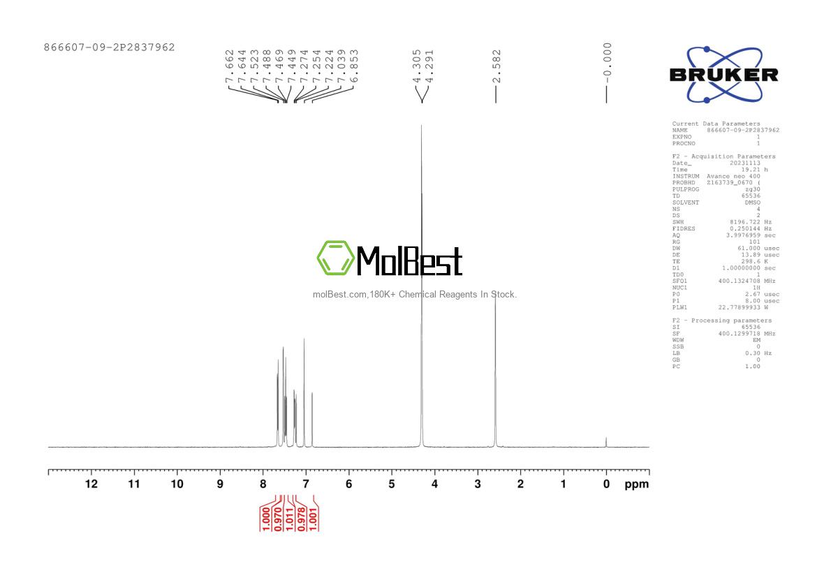 Spektrum pengujian sampel fisik (NMR) 866607-09-2