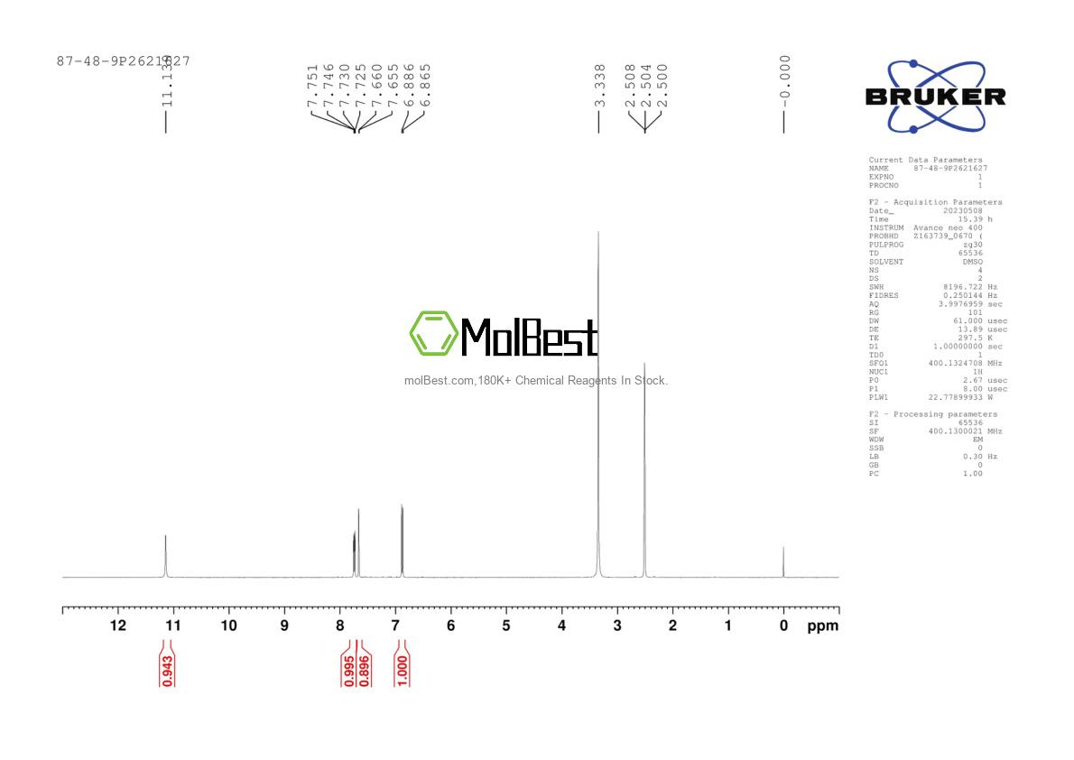 Physical sample testing spectrum (NMR) of 87-48-9