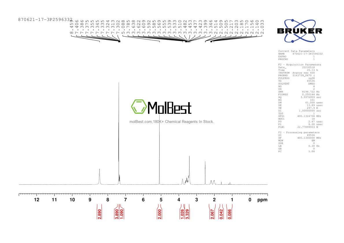 Espectro de teste de amostra física (NMR) de 870621-17-3
